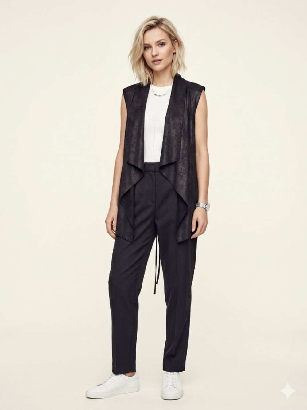 Zara Faux Suede Open Front Vest – Size S